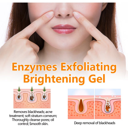 Hoygi Orange Enzymes Exfoliating Brightening Gel, Gently exfoliate blackheads, shrink pores, lighten and smooth delicate skin