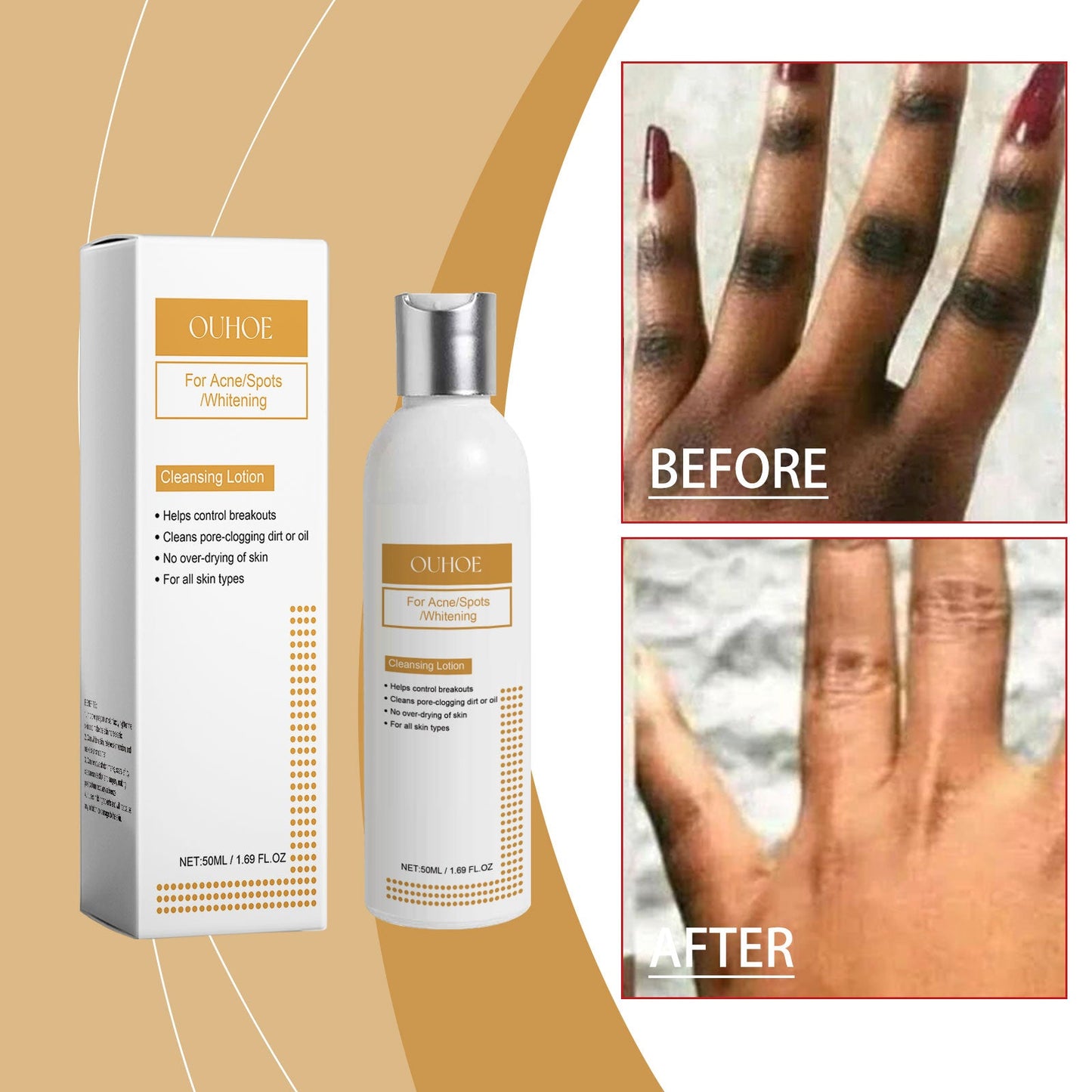 OUHOE Facial Cleansing Lotion, Moisturizing Cleansing Lotion, Refreshing Hydrating Oil Control Nourishing Facial Skin Cleansing Lotion