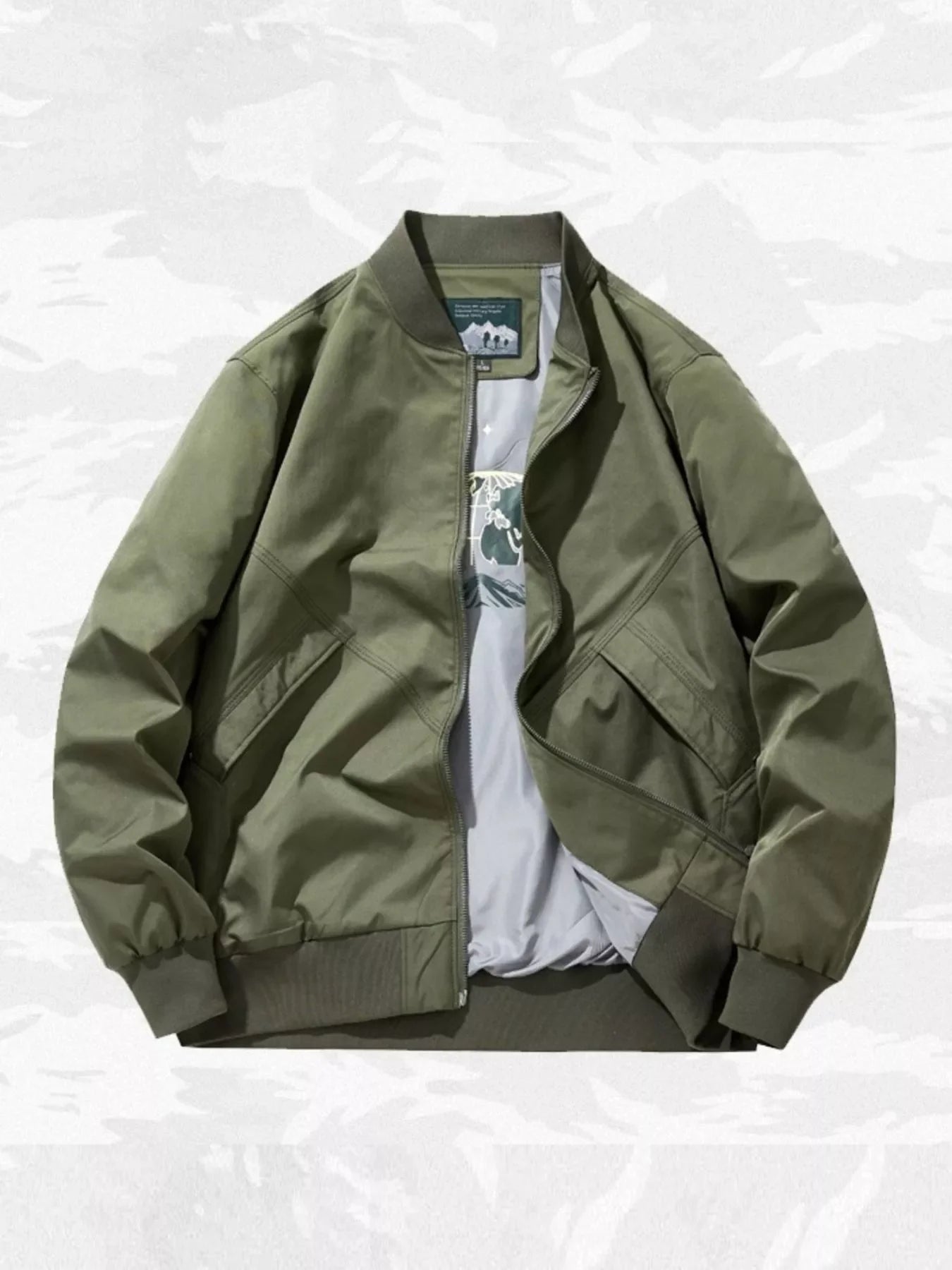 Men's Plus Size Zip Up Long Sleeve Jacket