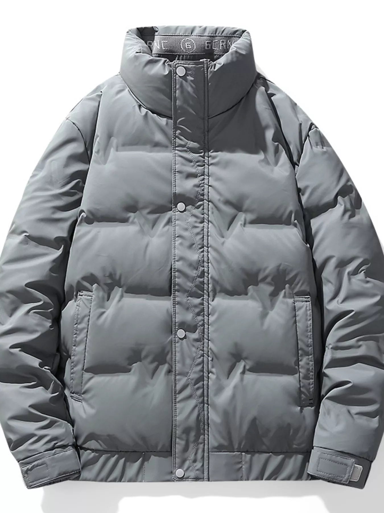 Men's Plus Size Stand Collar Puffer Jacket