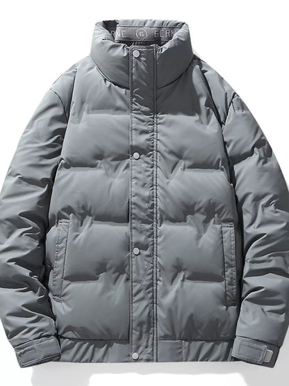 Men's Plus Size Stand Collar Puffer Jacket
