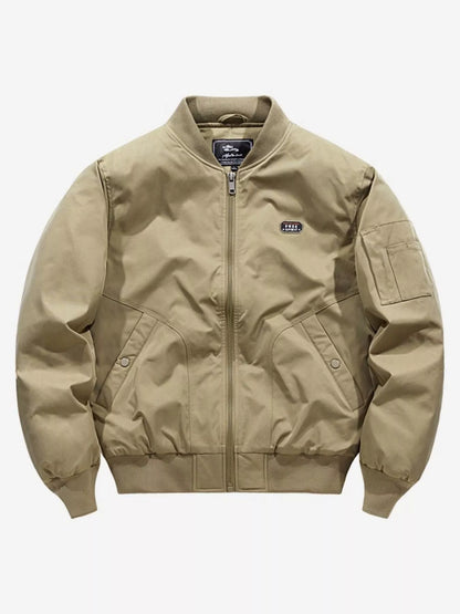 Men's Plus Size Bomber Jacket with Zipper
