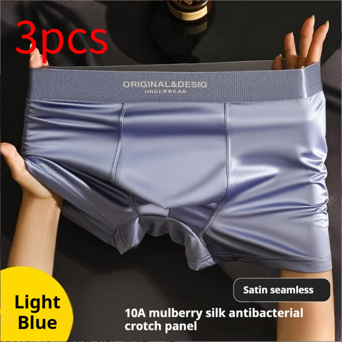 Men's Satin Light Luxury Ice Silk Underwear Summer Breathable Boxers Shorts New Boxers