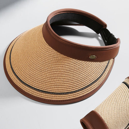 Wide Brim Straw Visor Hat