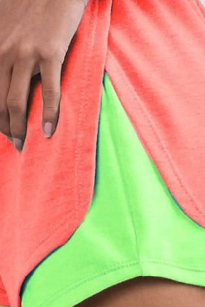 BiBi French Terry Knit Color Block with Sid Slit Shorts