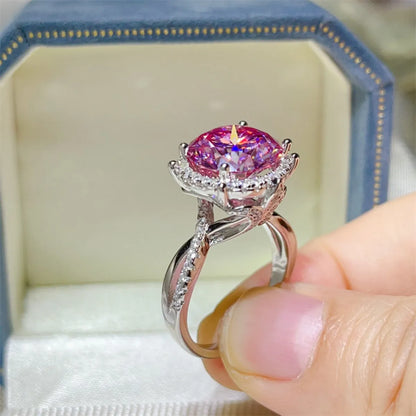 5 Carat Moissanite Halo Engagement Ring