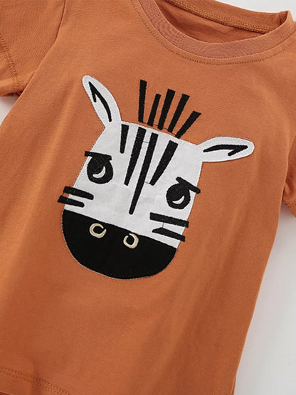 Children's Zebra Face Tee and Shorts Set