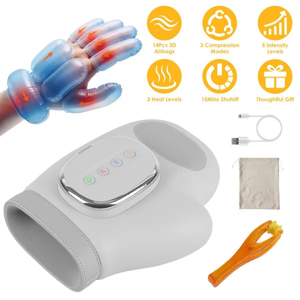 Cordless Hand Massager With 14 Airbags, 3 Massage Modes 5 Intensity Levels 3 Heat Levels For Arthritis Carpal Tunnel Relief,Cordless Hand Massage Tool For Arthritis Carpal Tunnel Pain