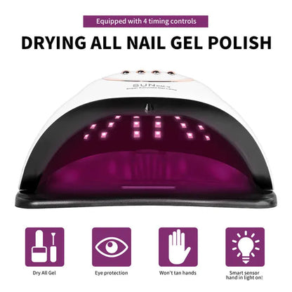 UV LED Nail Lamp,280W Nail Curing Lamps For Gel Polish With Automatic Sensor 4 Timer Setting,Led Nail Dryer, Professional Nail Art Drying Tools For Fingernail And Toenail