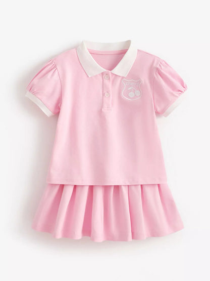 Children's Short Sleeve Polo and Skirt Set