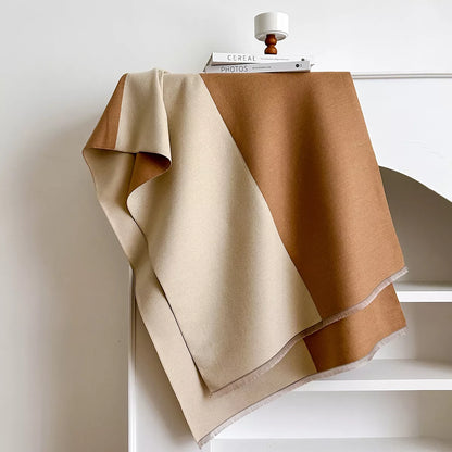Two-Tone Raw Hem Scarf