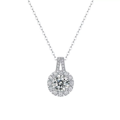 2 Carat Moissanite 925 Sterling Silver Necklace