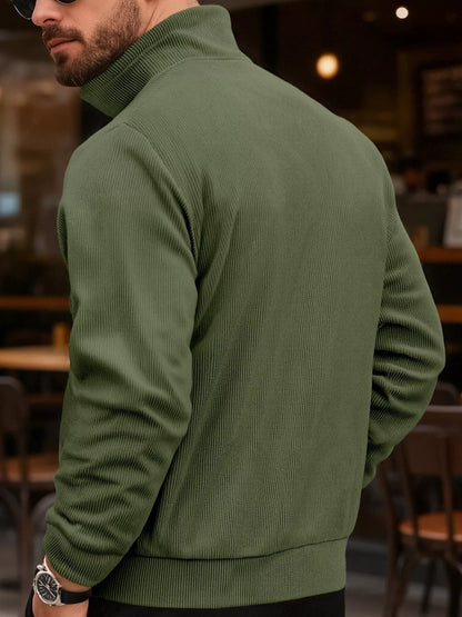 Men's Full Size Casual Corduroy Button-Down Jacket Plus Size