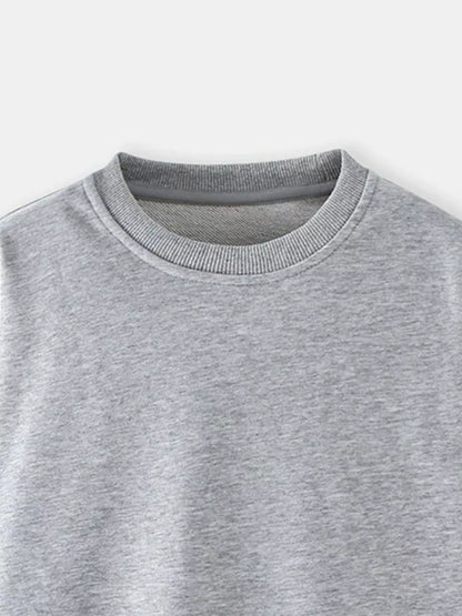 Children's Casual Solid Color Crew Neck Sweatshirt