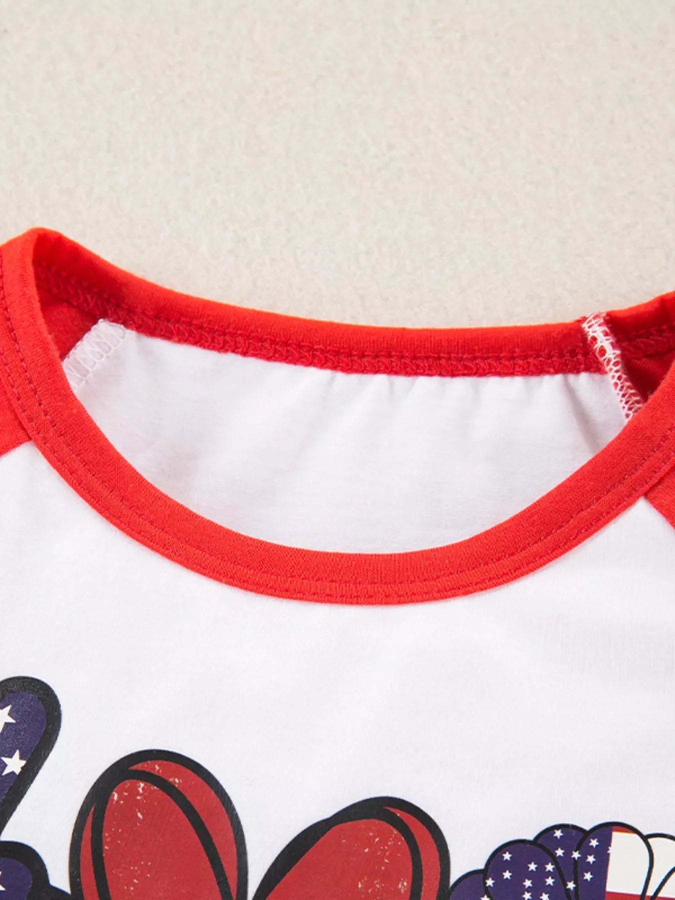 Children's Patriotic Peace Love America Tee and Shorts Set