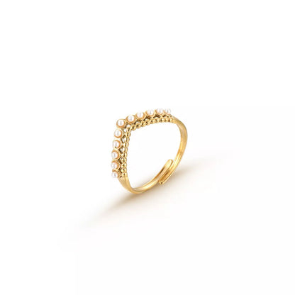 Pearl Embellished Adjustable Ring