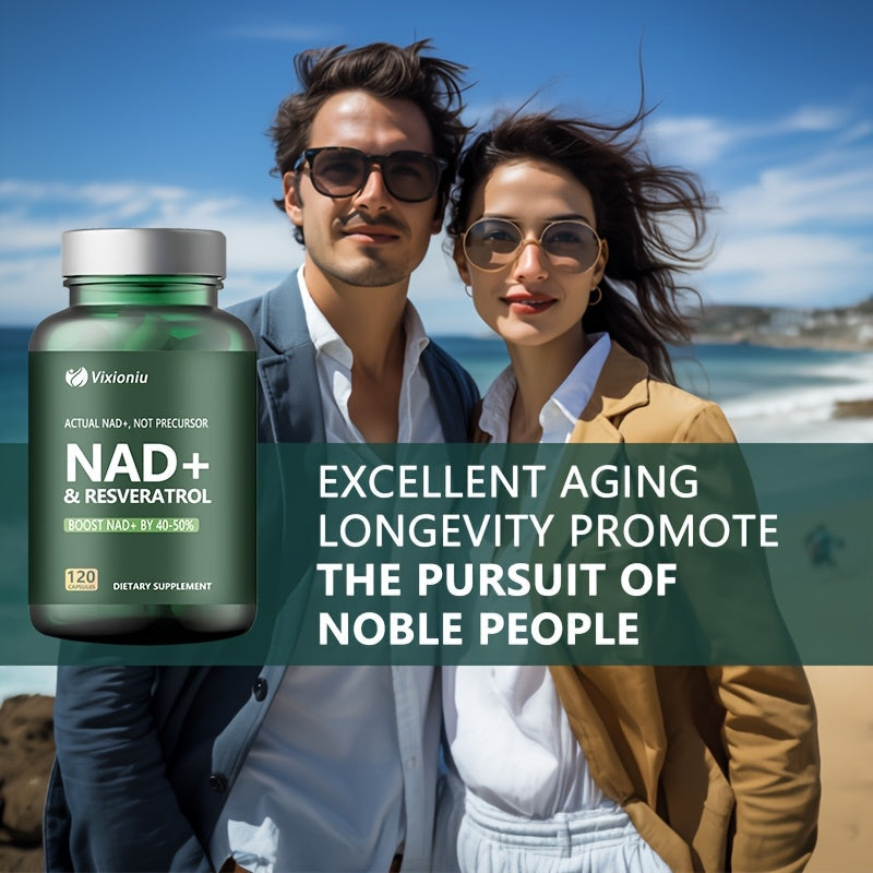 NAD Supplement With Resveratrol -120 Capsules, Anti-Aging Cellular Energy&Repair