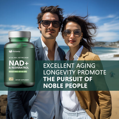 NAD Supplement With Resveratrol -120 Capsules, Anti-Aging Cellular Energy&Repair