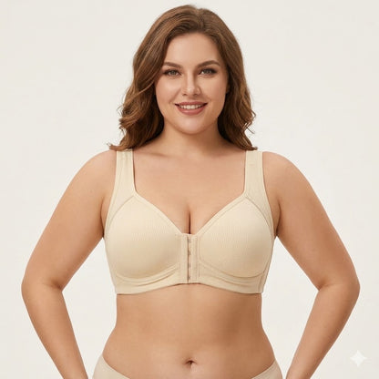 Adjustable Front Closure Push-Up Bra Wire-Free Cross-Back, Seamless & Side Support For Daily Wear, Spring-Summer ComfoMrt Breathable Everyday Breathable Everyday Womenswear Bridal Rider Basic Minimal
