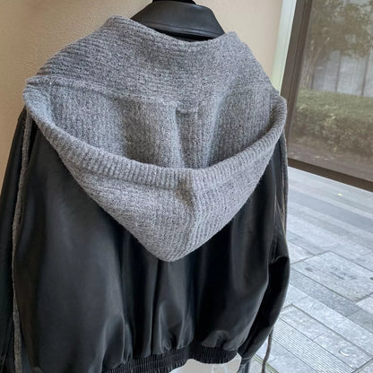 Cozy Knit Tie Scarf with Hooded Design