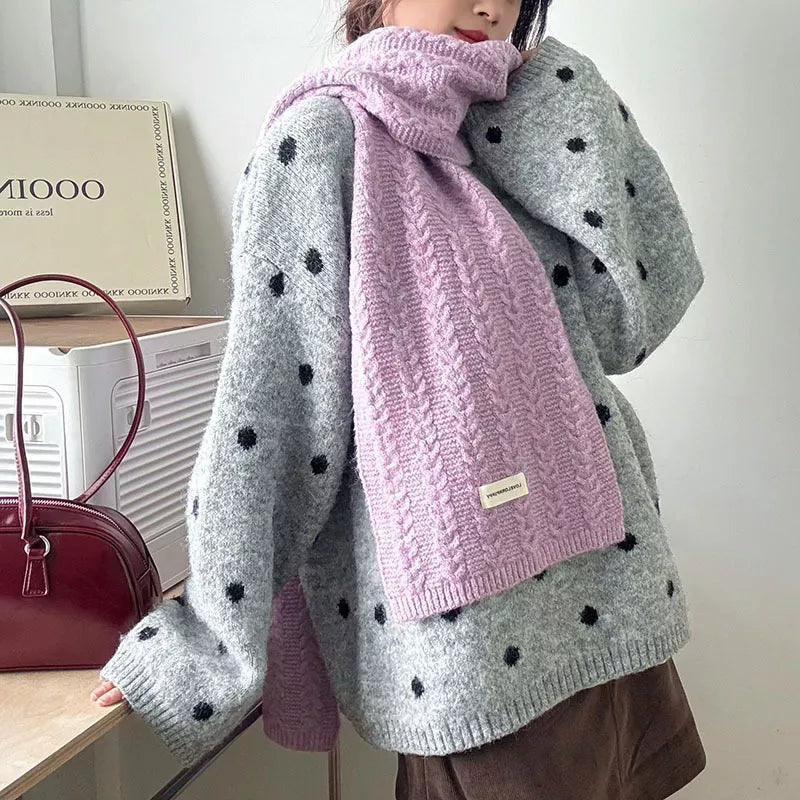 Texture Knit Winter Scarf