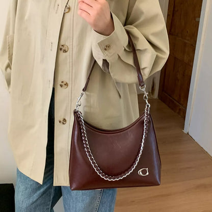 Chic Chain Accent Shoulder Bag