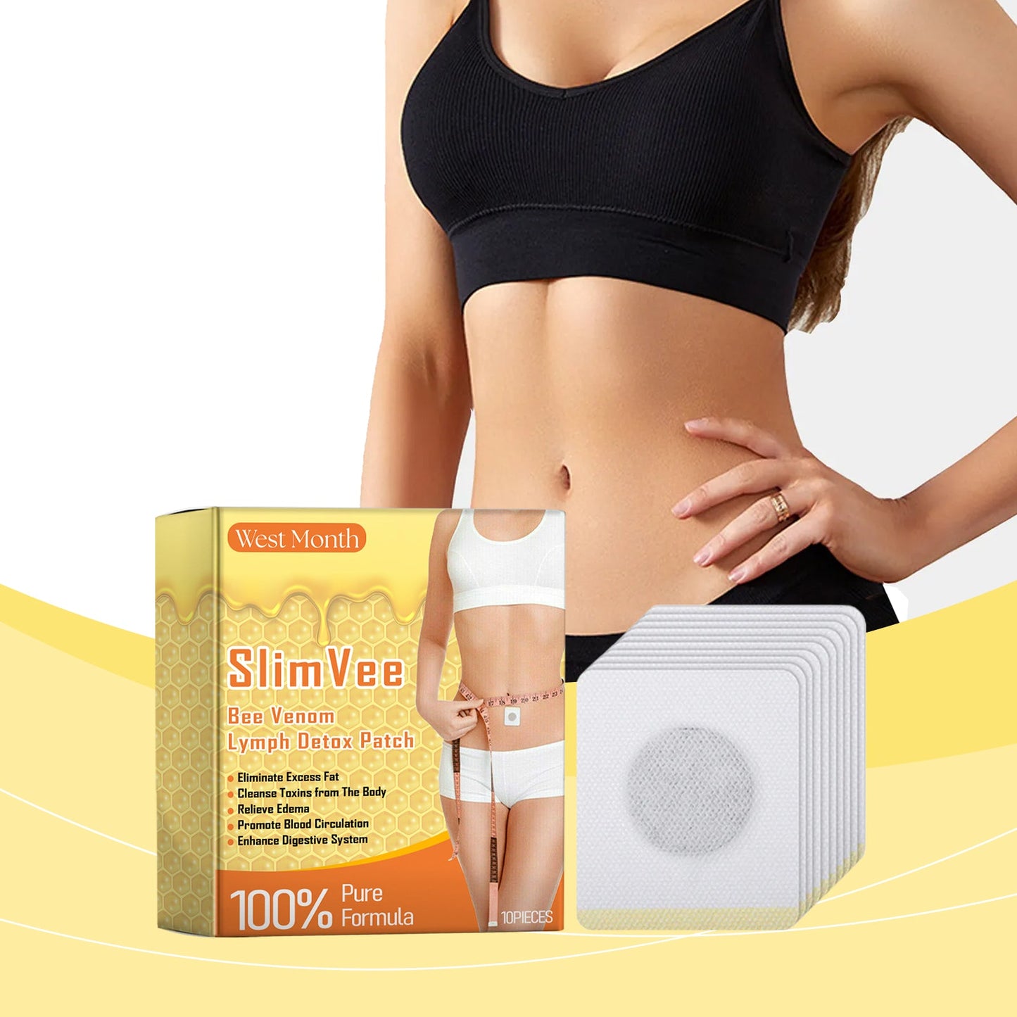 West Month Beevenom Slimming Patch Tightens, Lifts Belly And Draws In Belly To Shape Light, Beautiful And Considerate