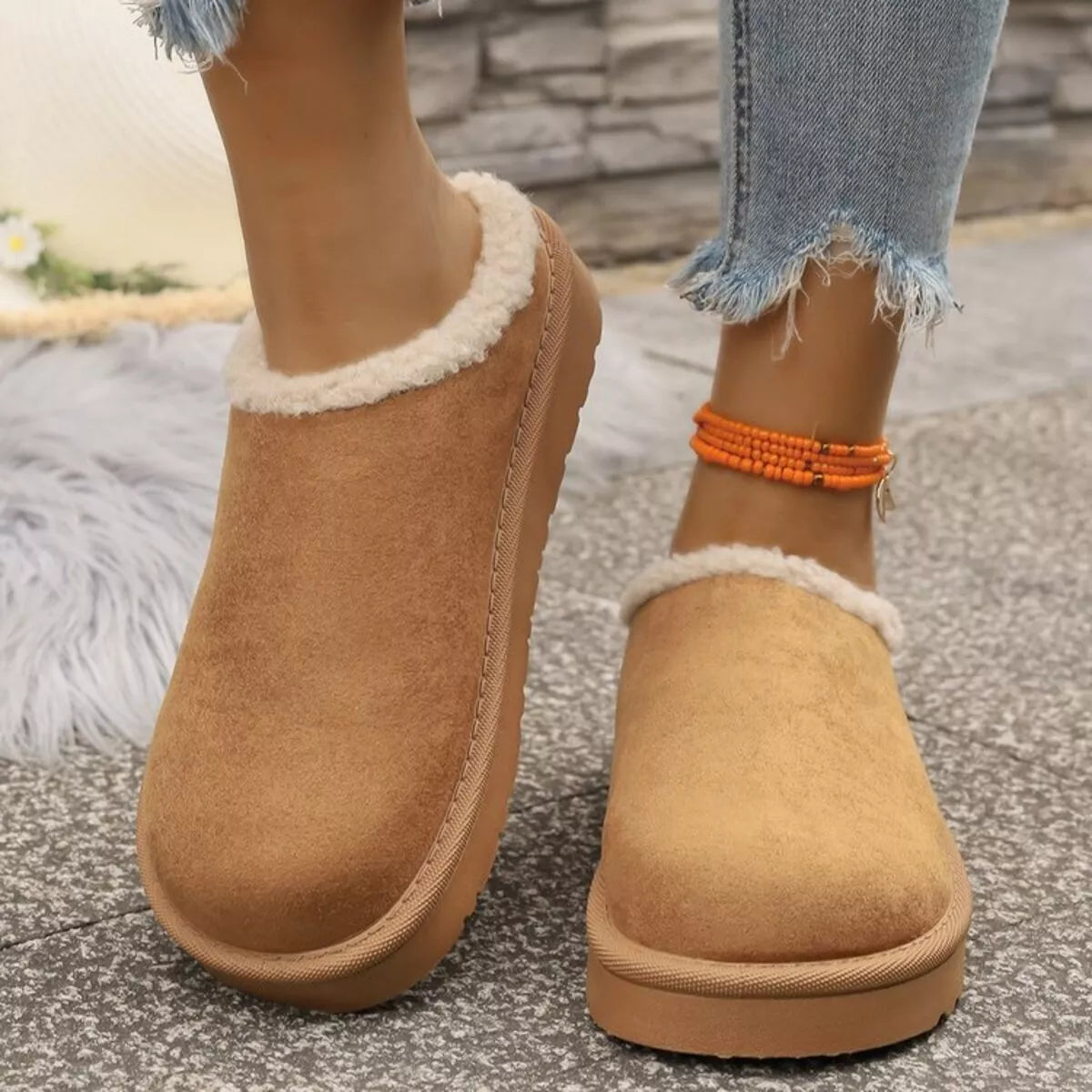 Cozy Plush Lined Platform Slippers