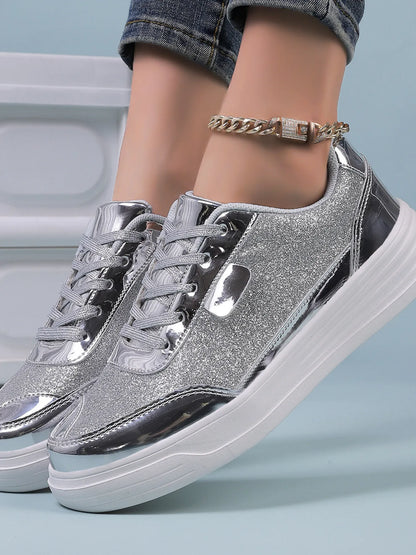 Glitter Metallic Platform Sneakers