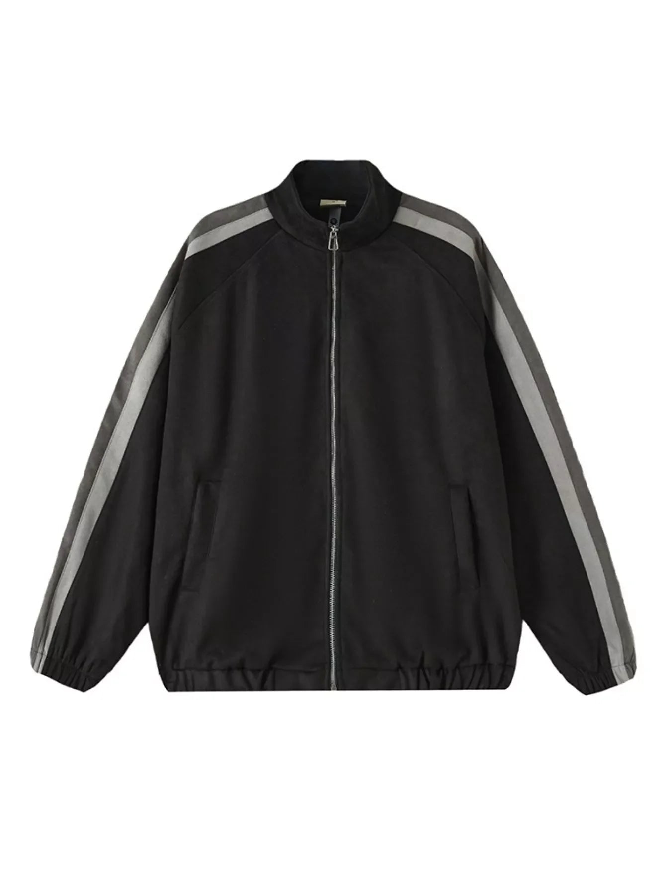 Men's Striped Shoulder Zip Up Jacket