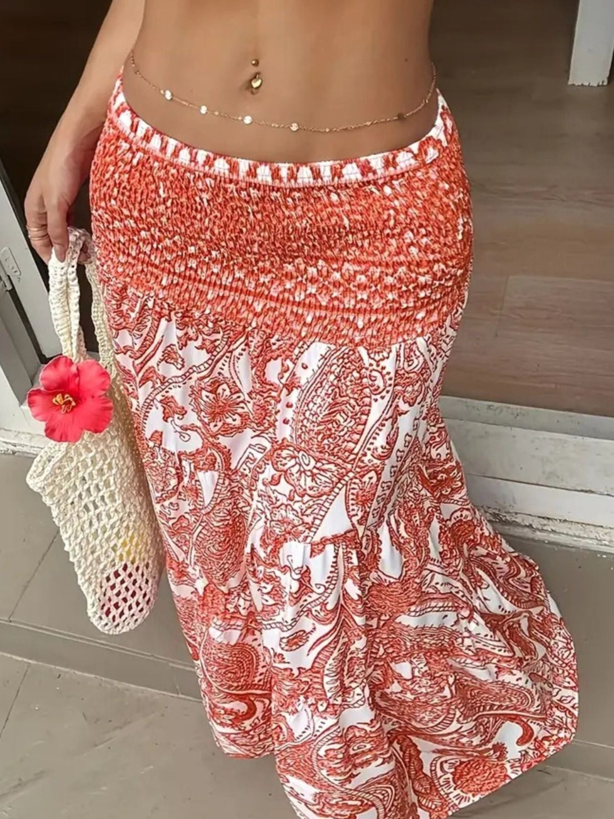 Paisley Print Maxi Skirt
