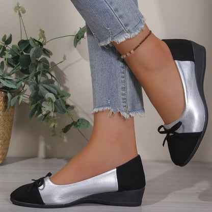 Bow Accent Two-Tone Slip-Ons