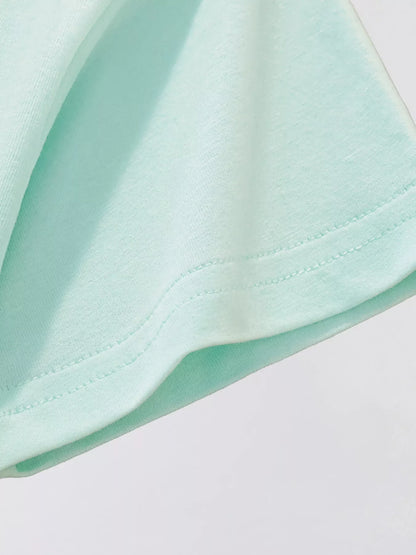 Children's Embroidered Round Neck T-Shirt