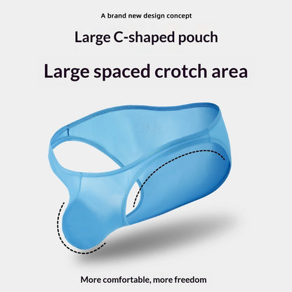 Mens Ice-silk Briefs Summer Thin Breathable Quick-drying Low-rise