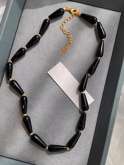 Alloy Teardrop Adjustable Necklace