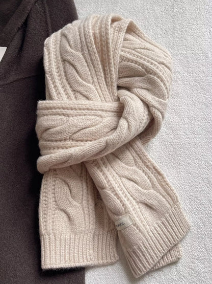 Wool Cable Knit Winter Scarf