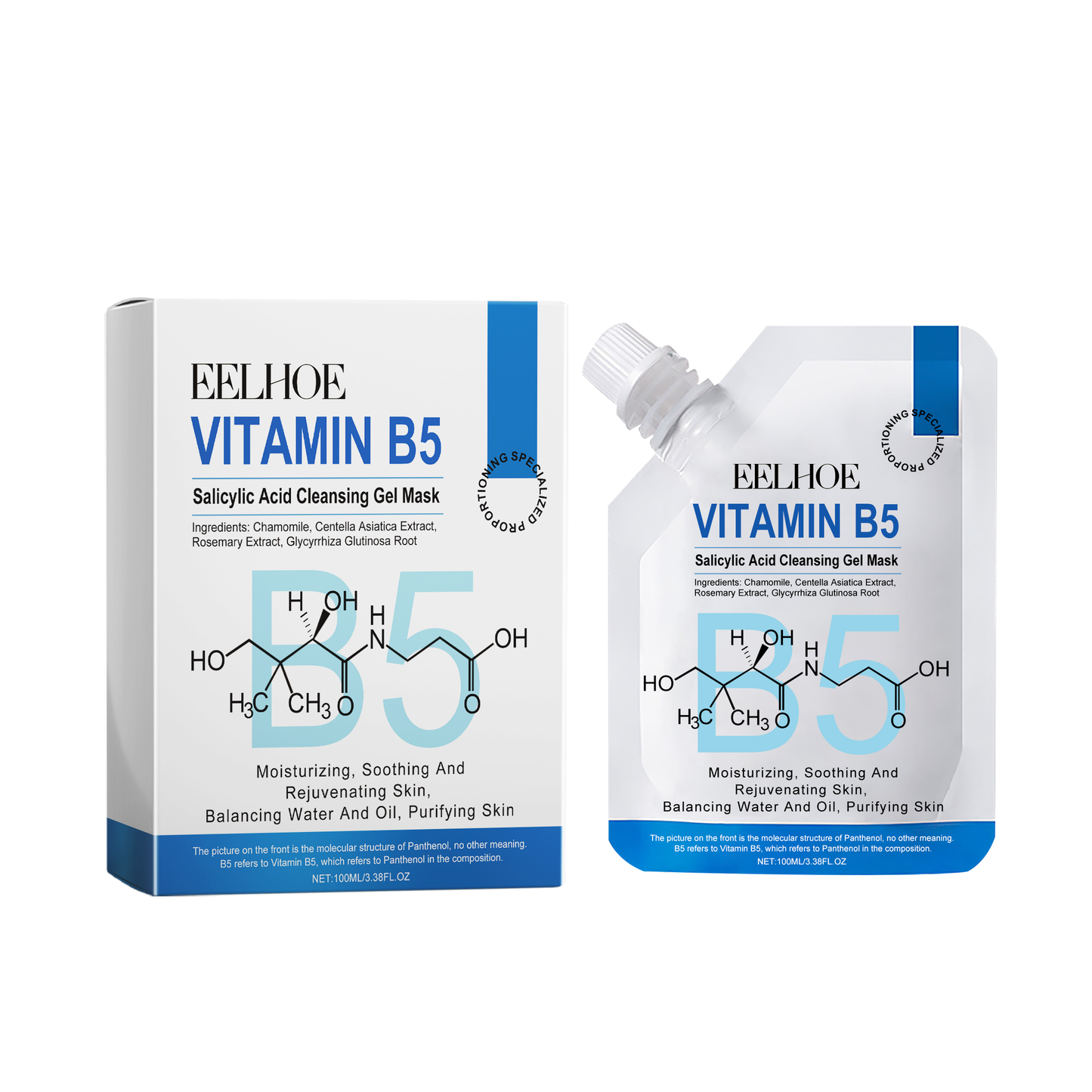 EELHOE Vitamin B5 Salicylic Acid Gel Mask Gently Cleans Pores And Blackheads To Nourish And Moisturize Skin