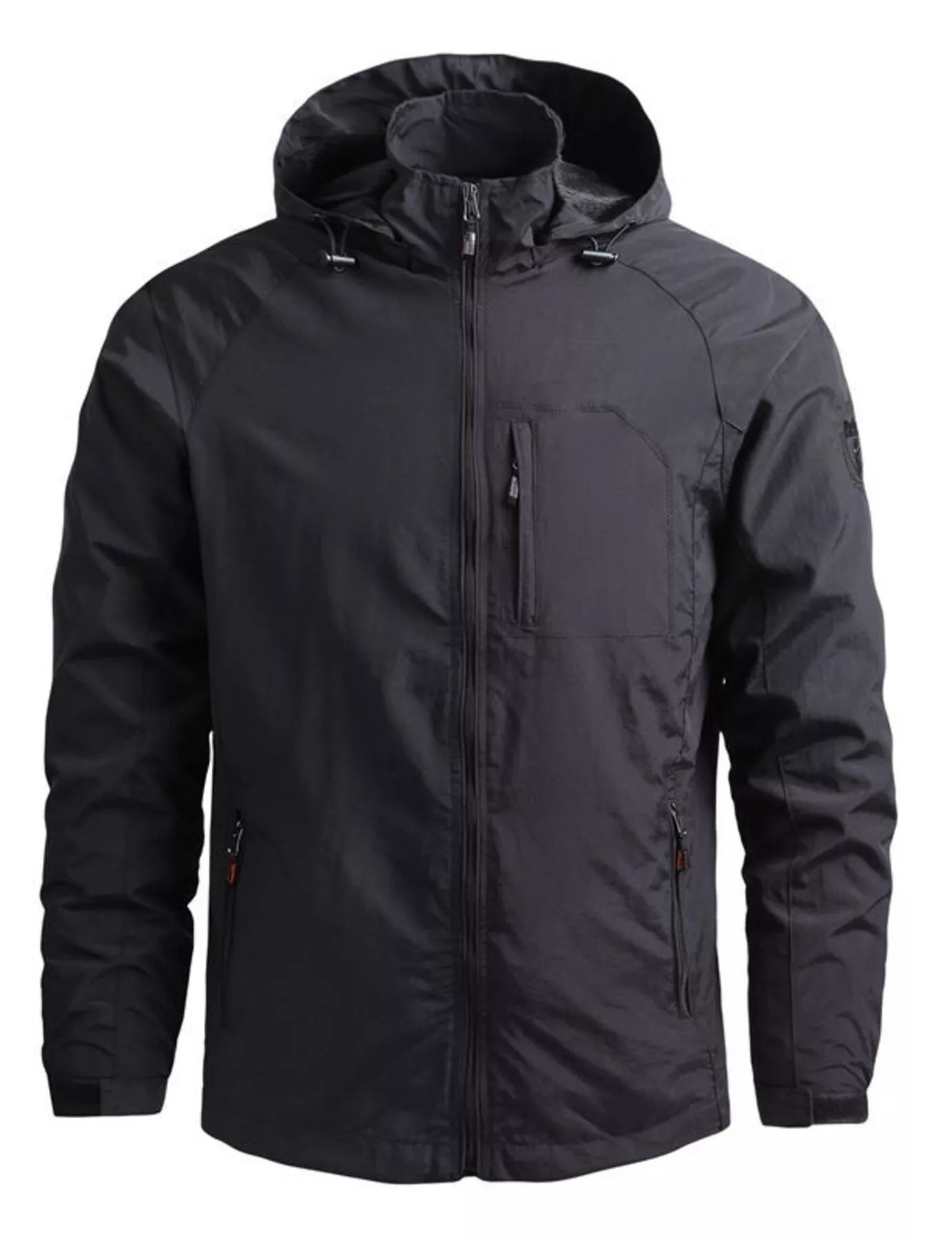 Men's Plus Size Zip Up Long Sleeve Hooded Jacket