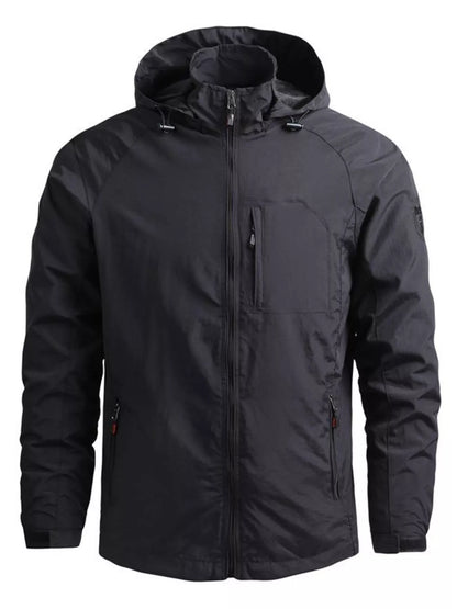 Men's Plus Size Zip Up Long Sleeve Hooded Jacket