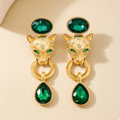 18K Gold-Plated Leopard Teardrop Earrings