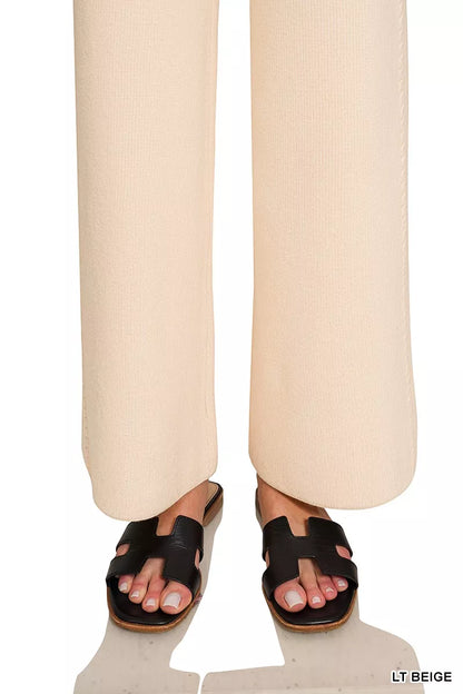 Zenana Viscose Round Neck Top & Pants Set