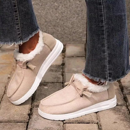 Fuzzy Lined Corduroy Slip-Ons