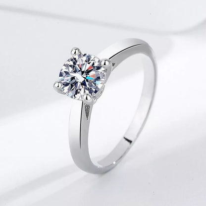 1 Carat Moissanite 925 Sterling Silver Ring