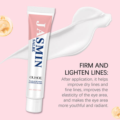 OUHOE Jasmine Eye Cream, Moisturizes And Sooth The Eye Skin Hydrating And Moisturizing Daily Massage With Eye Cream