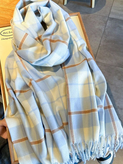 Classic Plaid Fringe Scarf