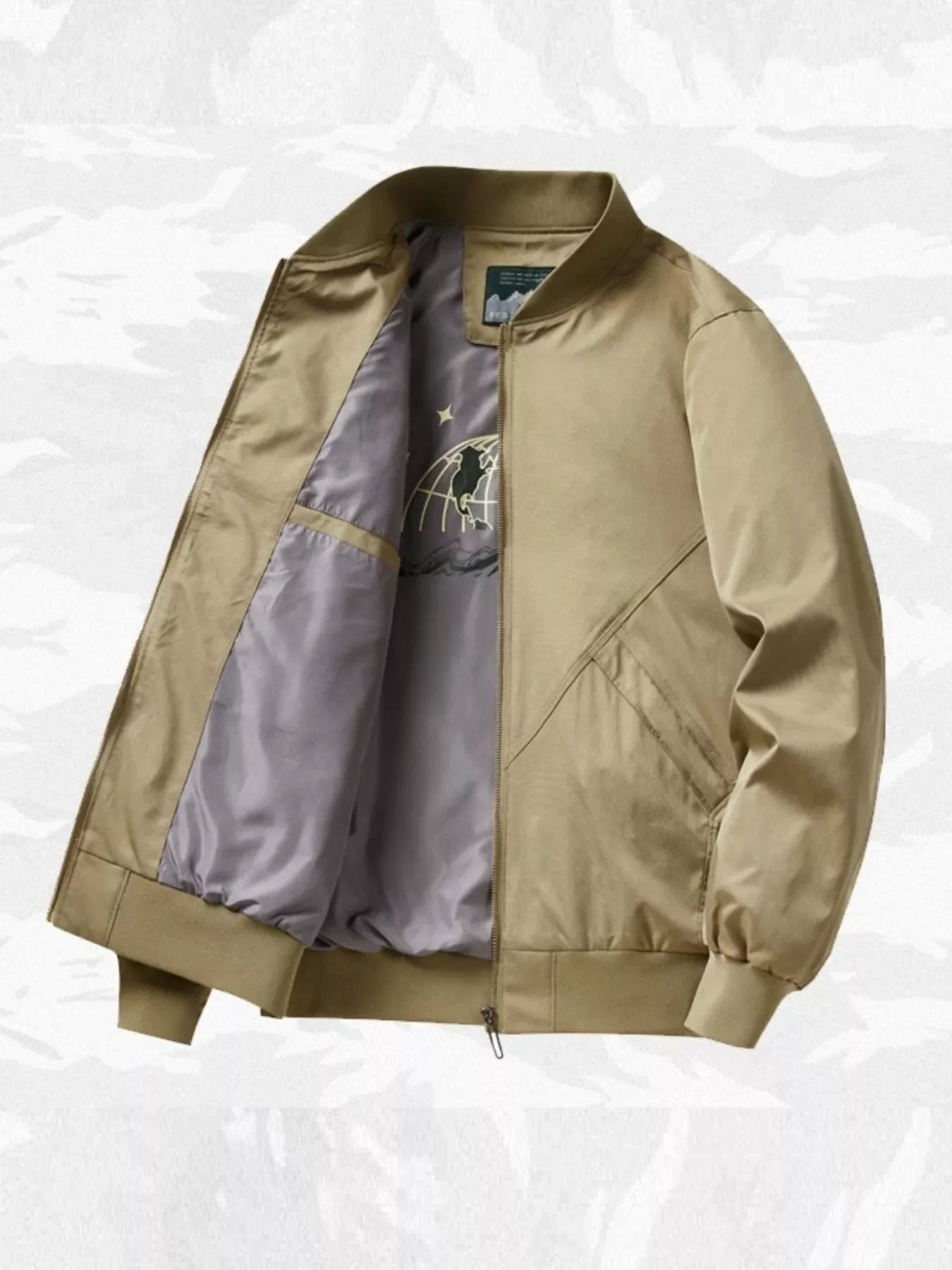 Men's Plus Size Zip Up Long Sleeve Jacket