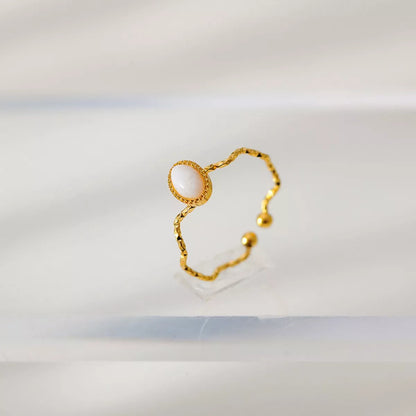 18K Gold-Plated Wave Open Ring