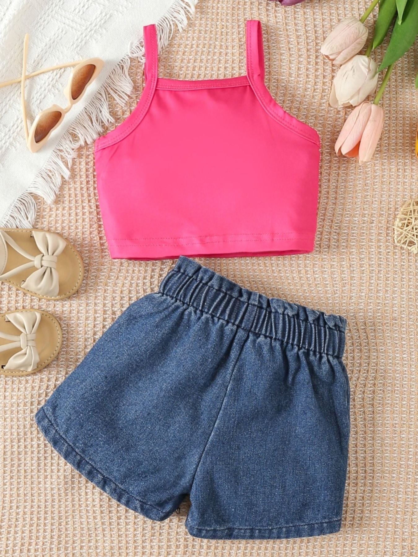 Children's Hey Girl Cami & Denim Shorts Set
