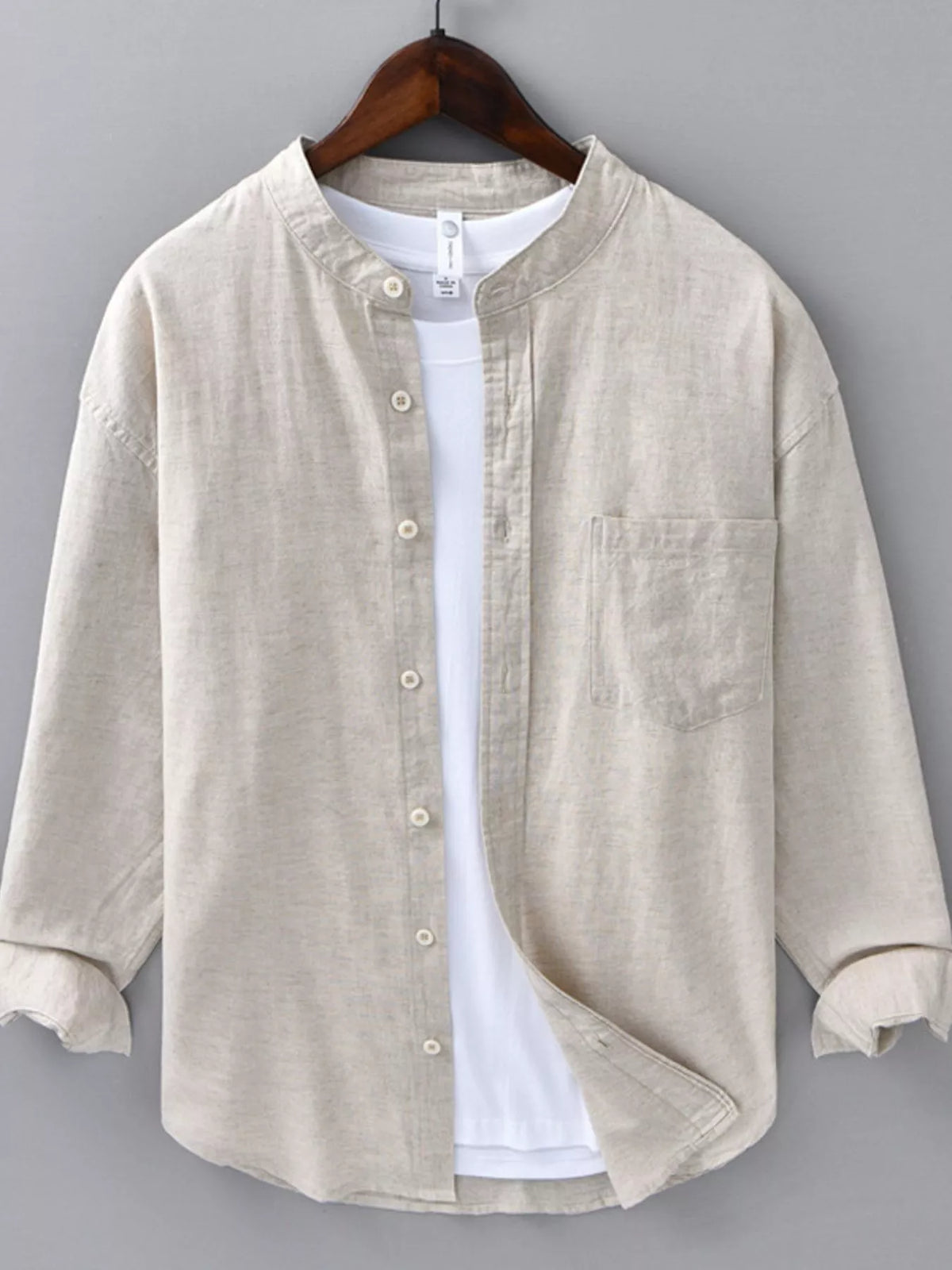 Men's Plus Size Casual Button Up Long Sleeve Shirt