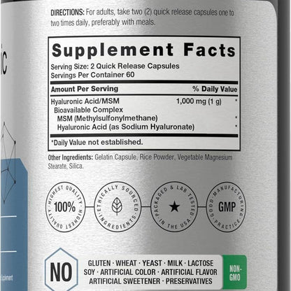 Hyaluronic Acidwi MSM Hyaluronic Acid Capsules